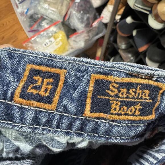 Vintage y2k 90s Rock Revival jeans womens 26 sasha boot low rise denim party - Picture 6 of 7